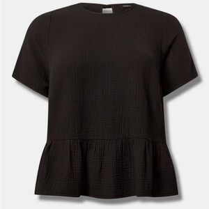 Torrid Black Textured Blouse